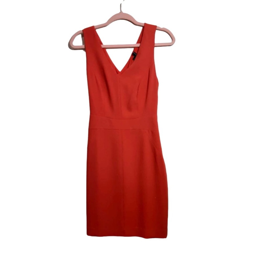 Banana Republic Size 0 Red Sheath Dress Sleeveless